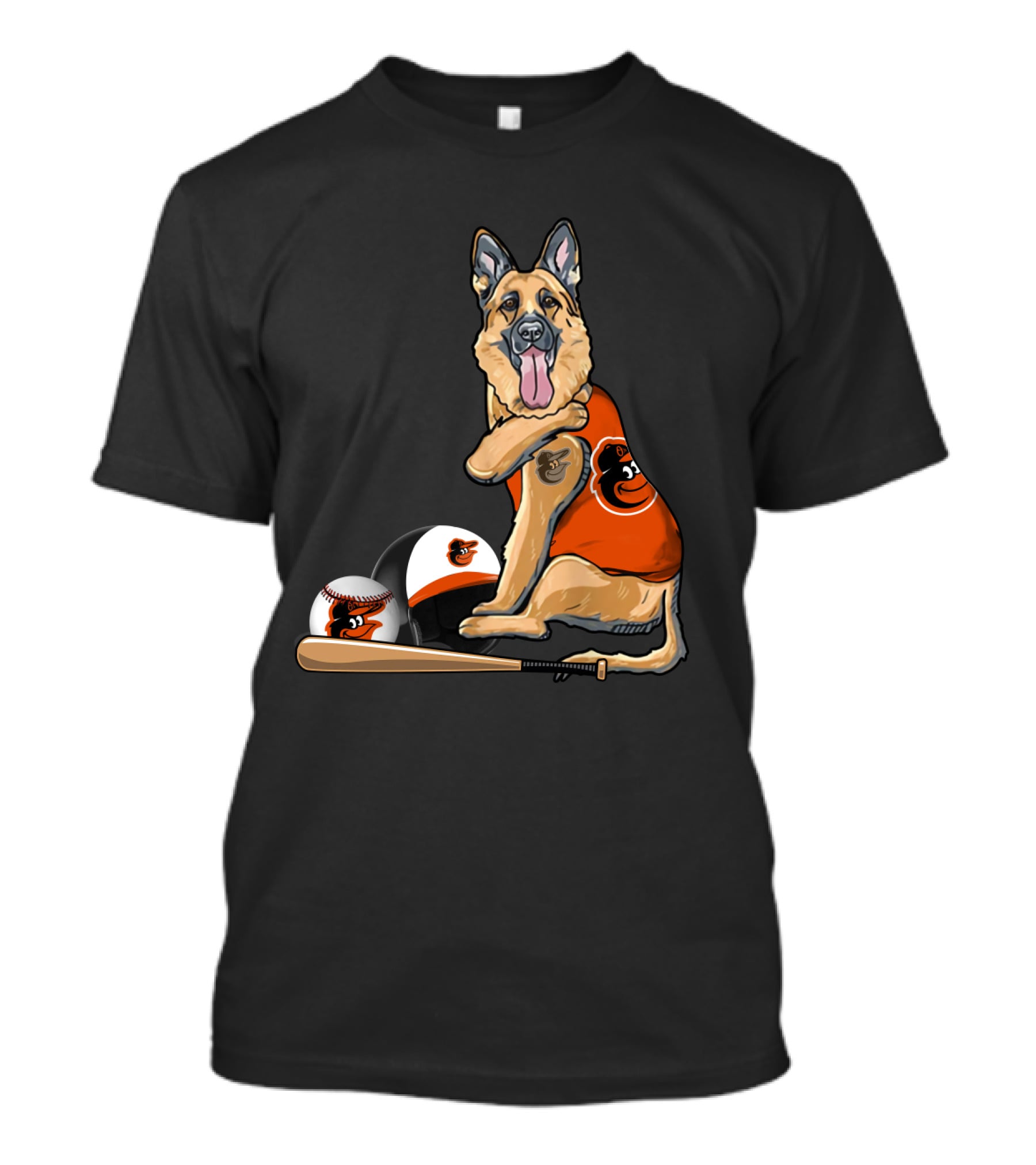German Shepherds Baltimore Orioles Baseball Dog T-Shirt