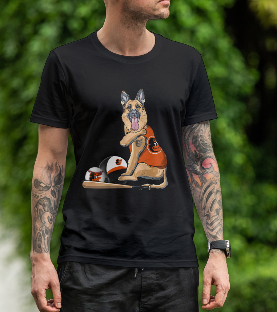 German Shepherds Baltimore Orioles Baseball Dog T-Shirt