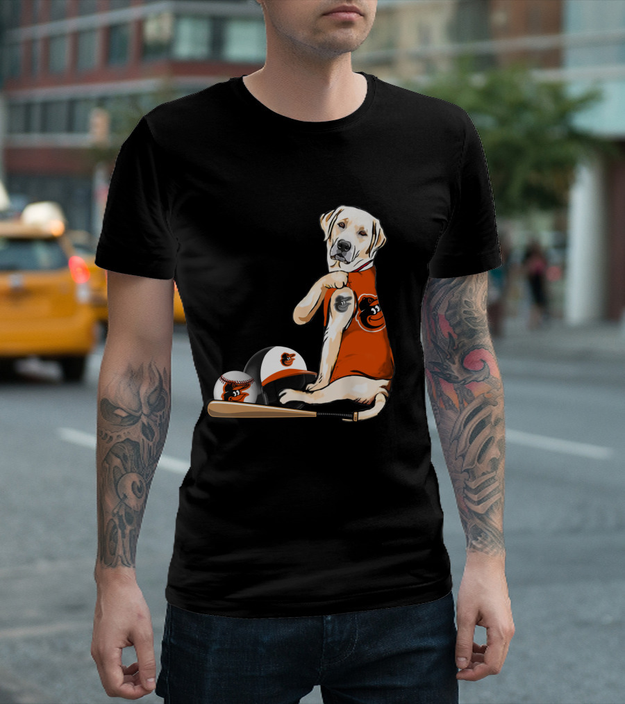 Yellow Labradors Baltimore Orioles Baseball Retriever T-Shirt