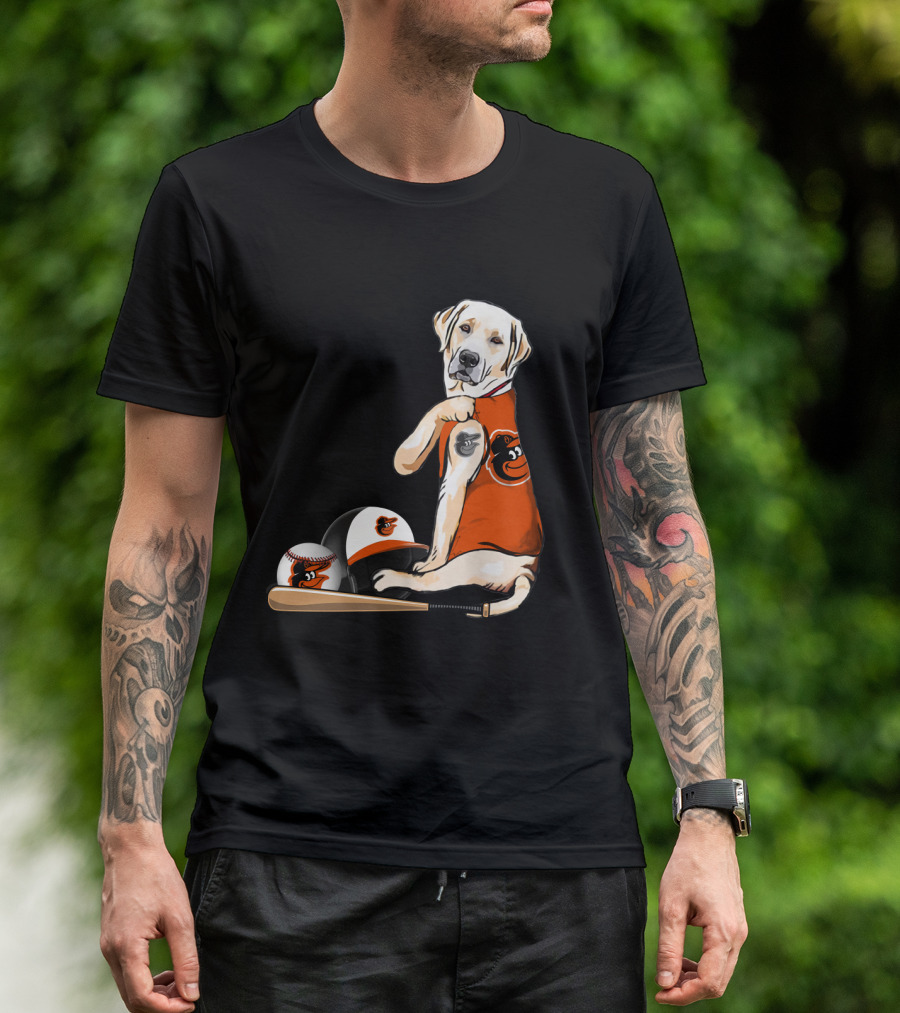 Yellow Labradors Baltimore Orioles Baseball Retriever T-Shirt
