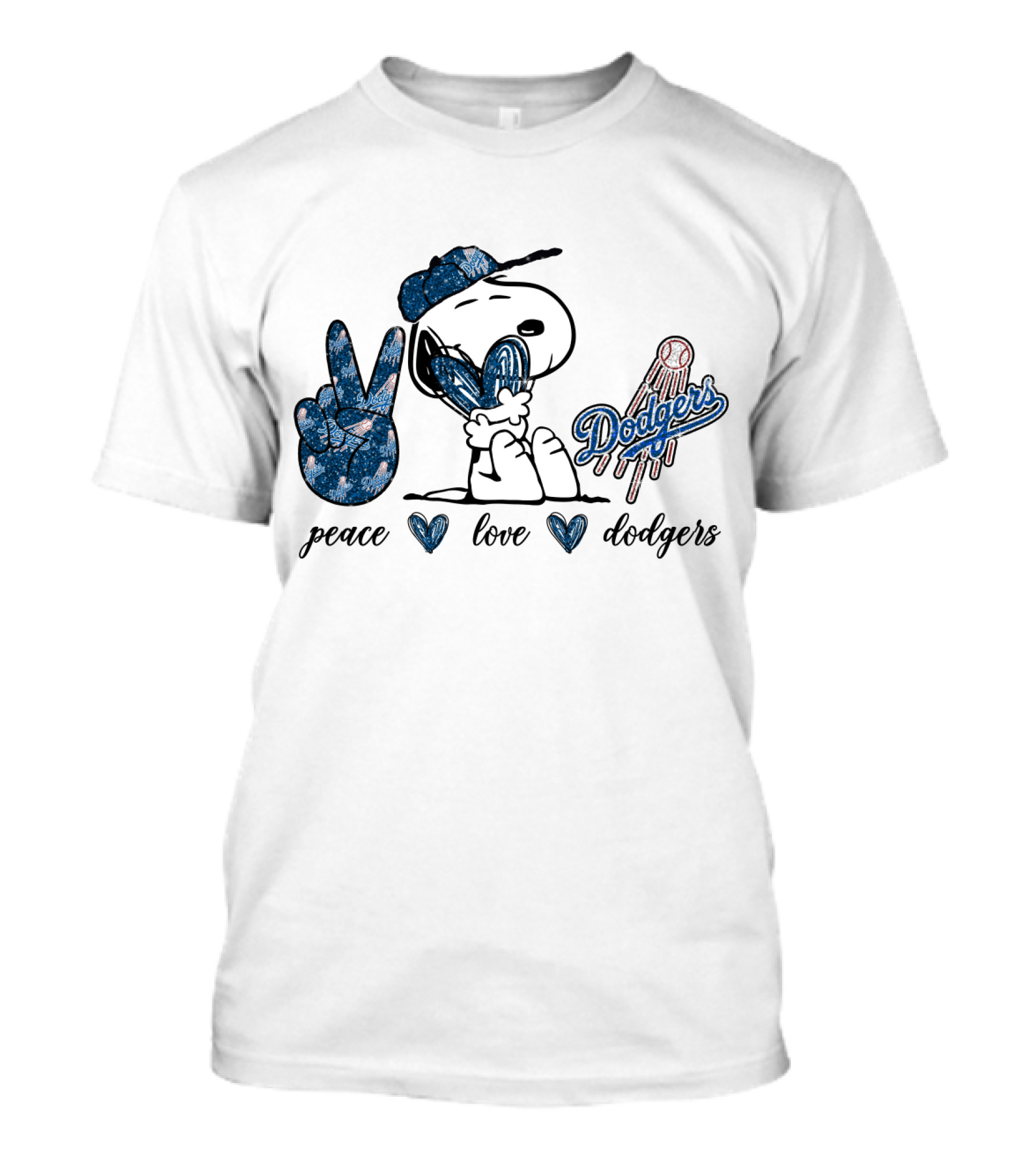 Peace Love Dodgers Snoopy Dodgers T-Shirt