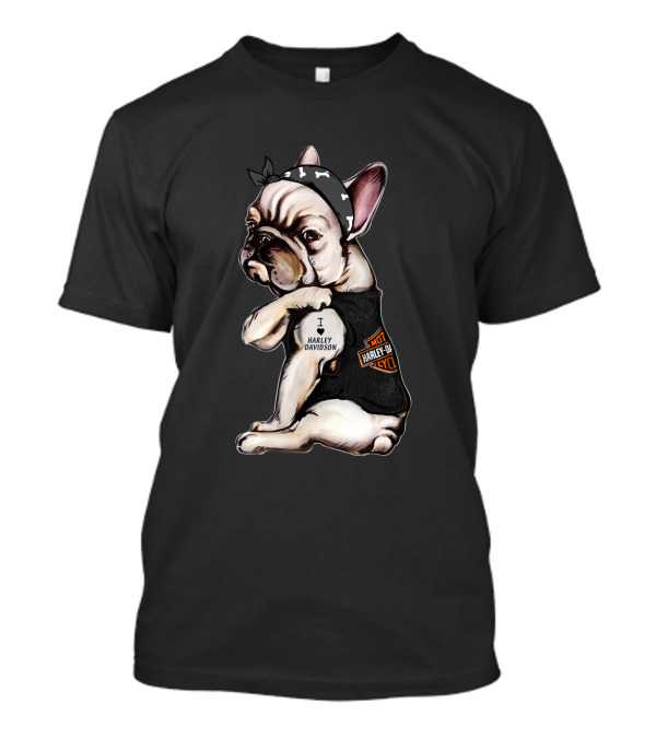 I Harley Davidson Hot Motor Cycles French Bulldog Hd T-Shirt