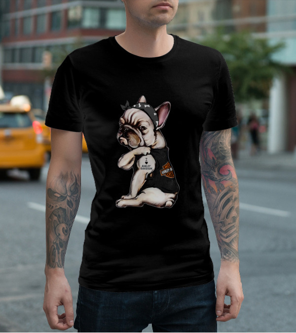 I Harley Davidson Hot Motor Cycles French Bulldog Hd T-Shirt