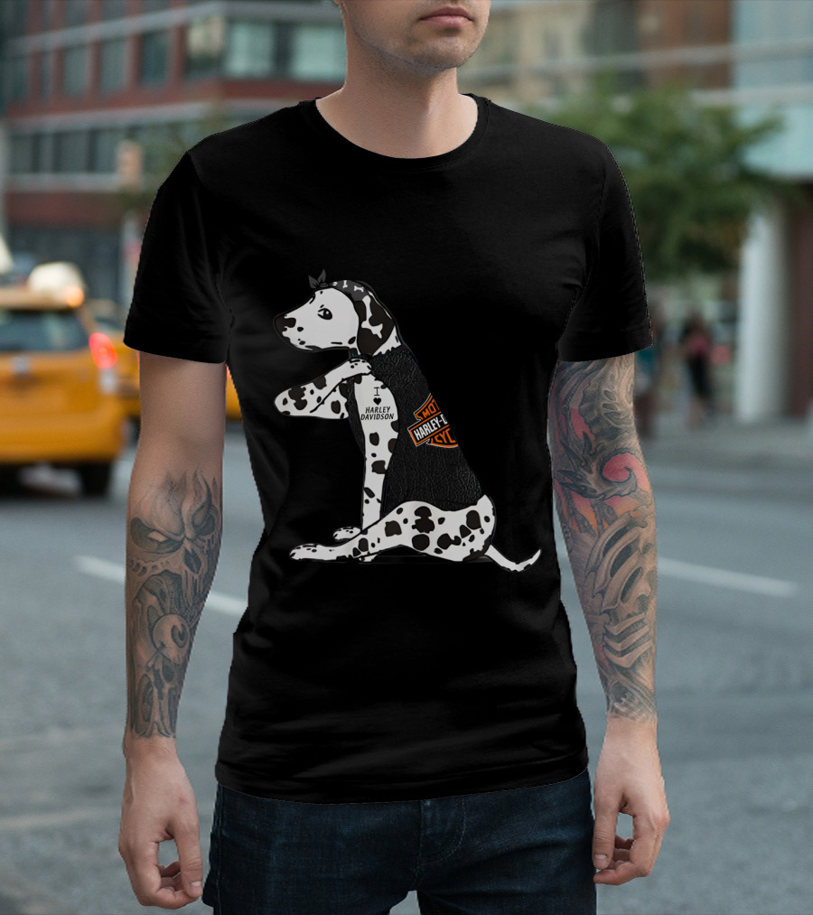 I Love Harley Davidson Great Dane Hd T-Shirt