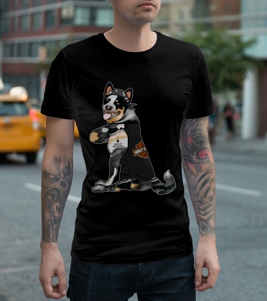 Australian Cattle Dog I Love Harley Davidson Hd T-Shirt