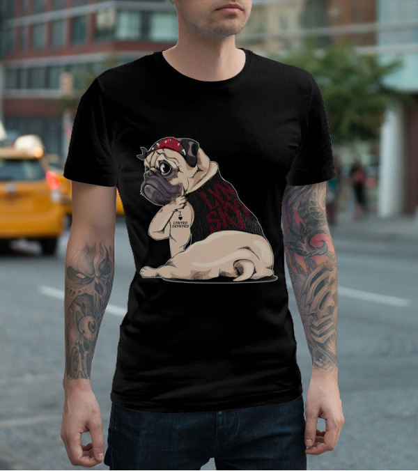 Lynyrd Skynyrd Pug Tattoo With Bandana And Vest T-Shirt