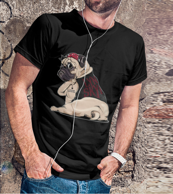 Lynyrd Skynyrd Pug Tattoo With Bandana And Vest T-Shirt