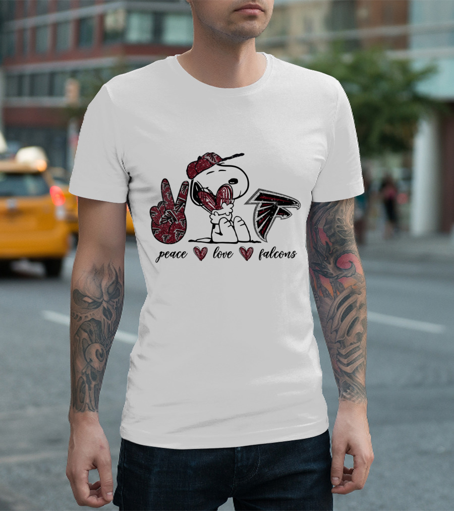 Peace Love Falcons Atlanta Snoopy T-Shirt