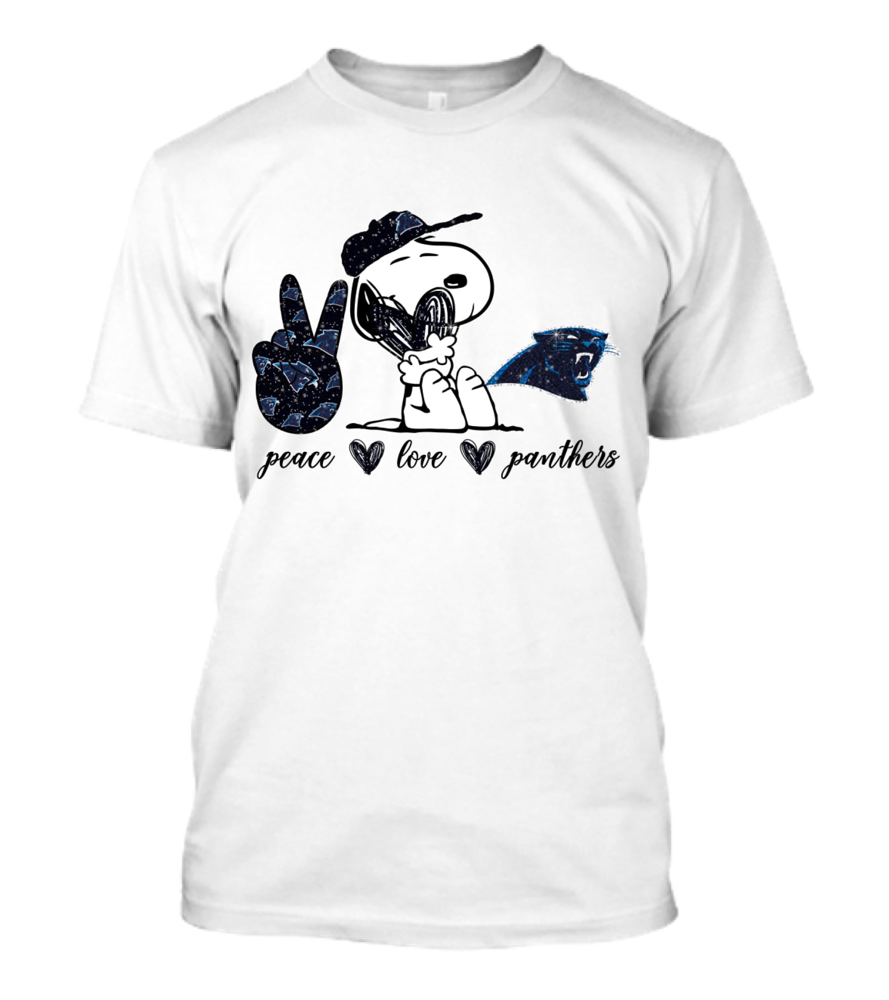 Peace Love Carolina Panthers Snoopy Fan T-Shirt