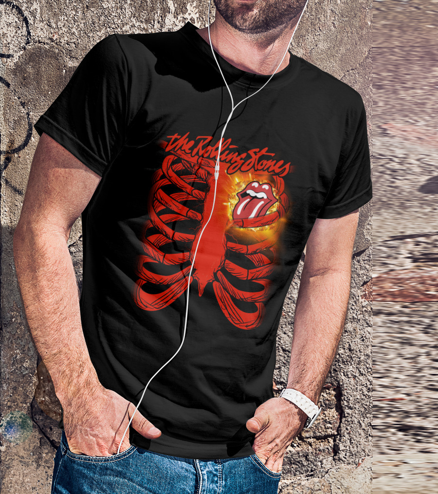 The Rolling Stones Tongue Logo Inside Ribcage T-Shirt