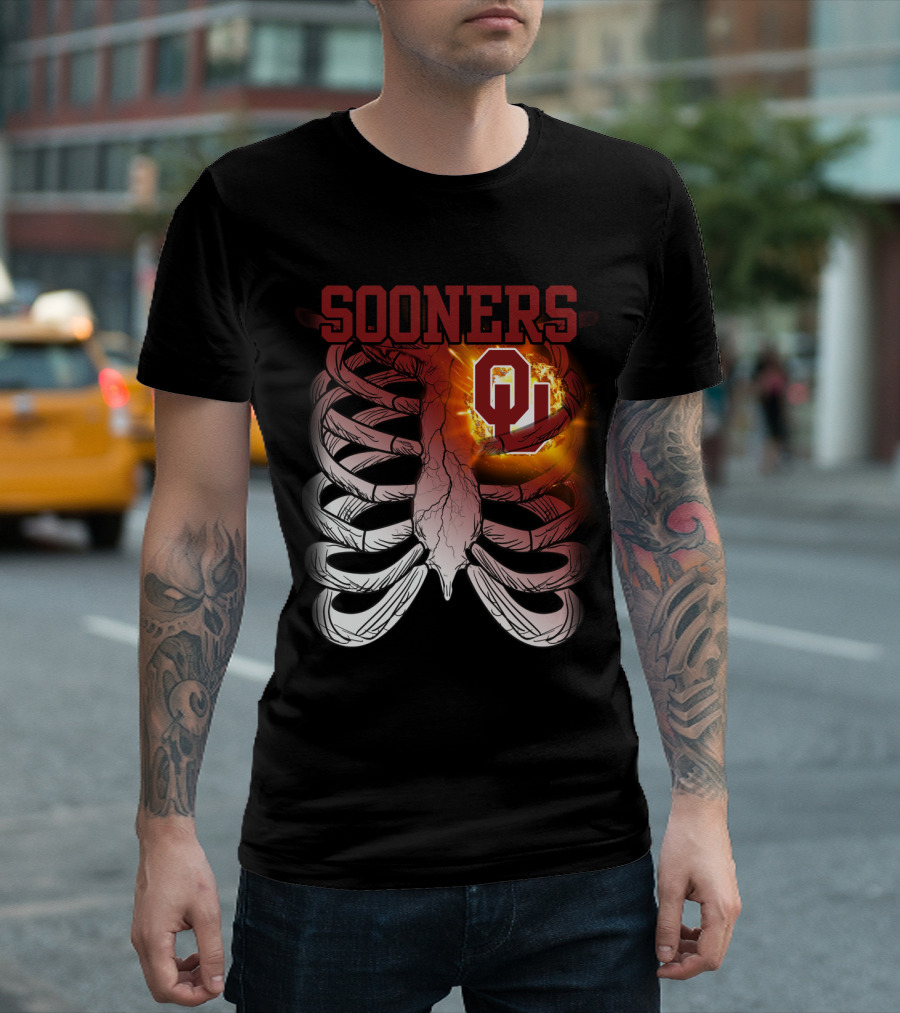 Sooners OU Ribcage Fireball T-Shirt