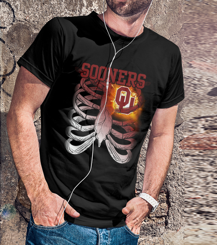 Sooners OU Ribcage Fireball T-Shirt