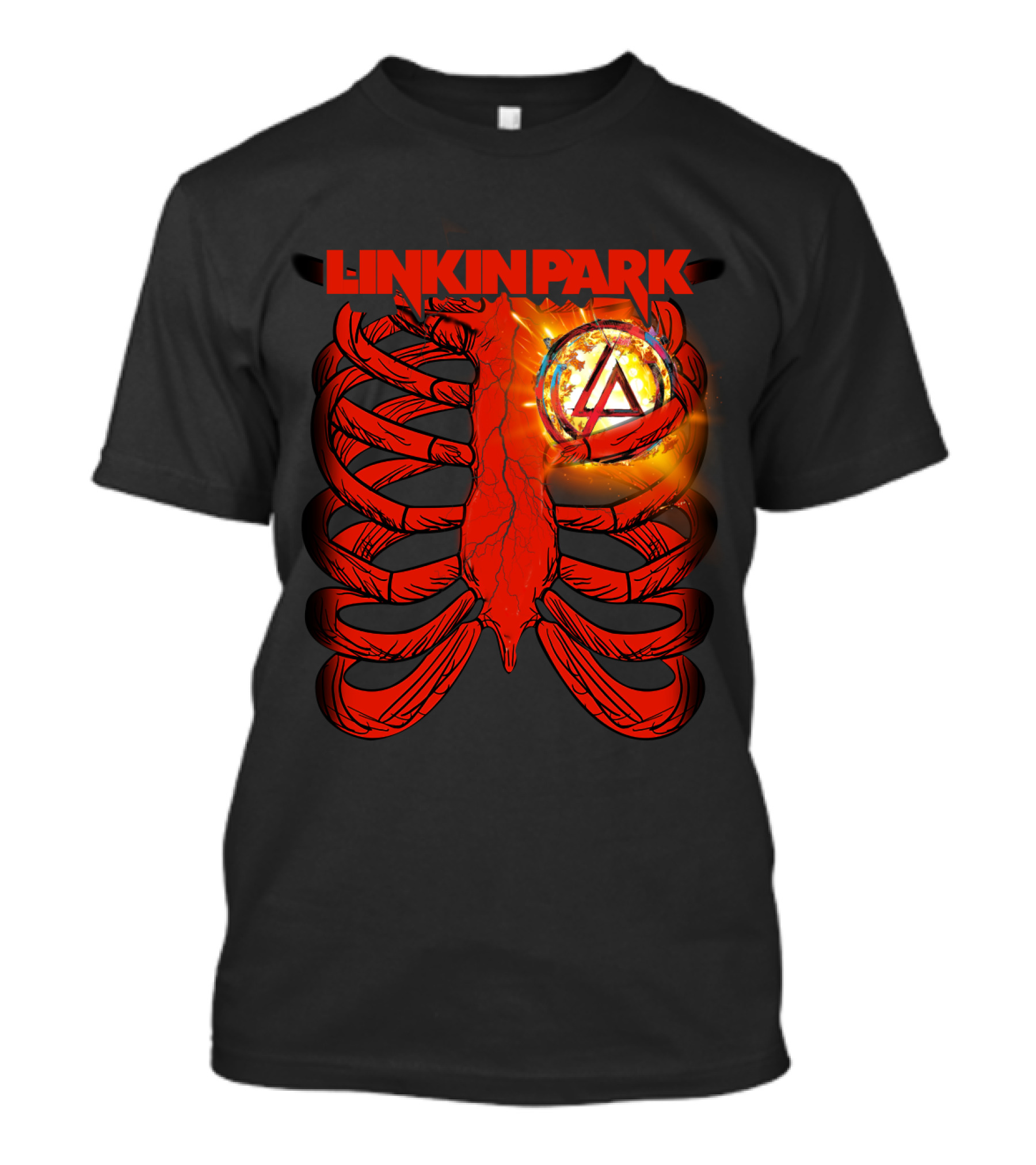 Linkin Park Burning Symbol Ribcage T-Shirt