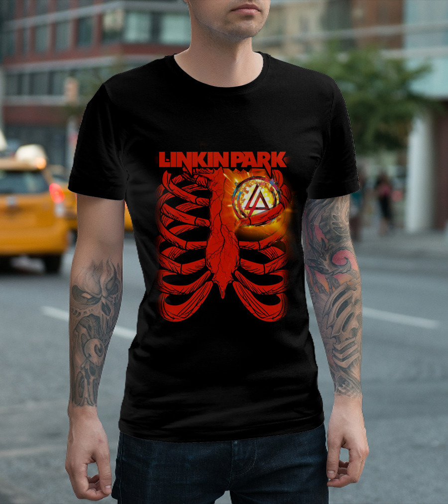 Linkin Park Burning Symbol Ribcage T-Shirt
