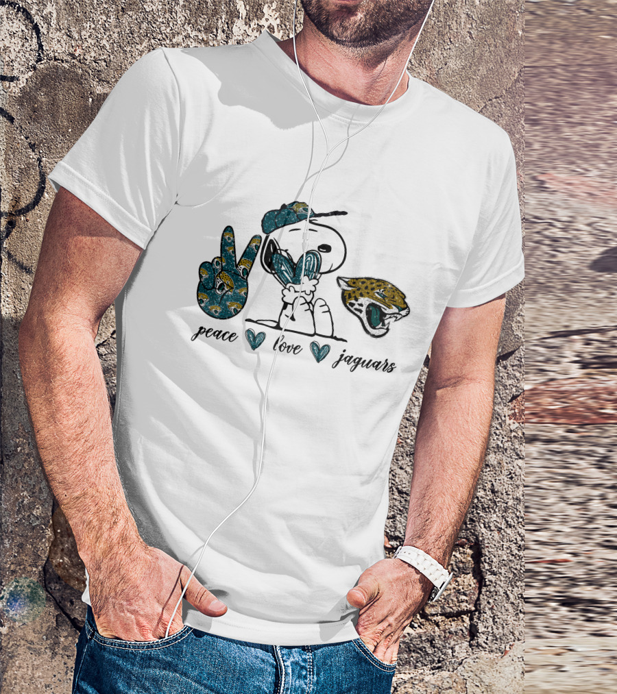 Peace Love Jacksonville Jaguars Snoopy T-Shirt
