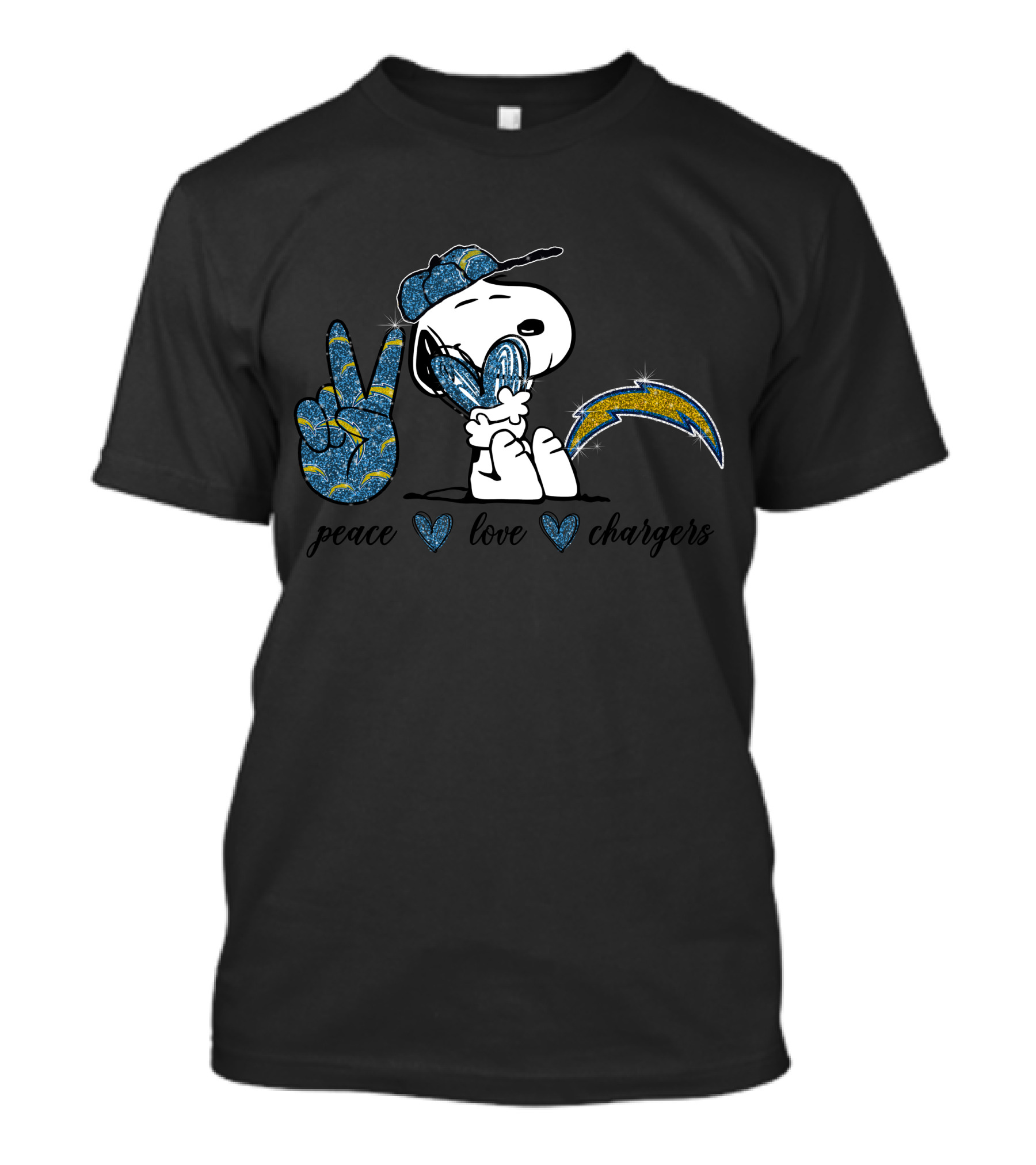 Peace Love Chargers Snoopy Football Fan T-Shirt