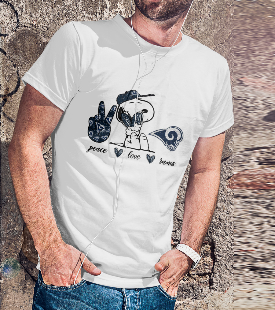 Peace Love Rams Los Angeles Snoopy T-Shirt