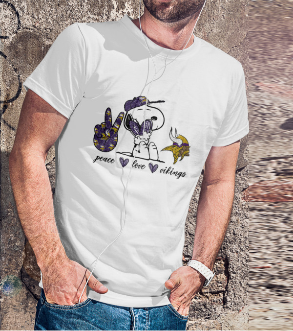 Peace Love Vikings Snoopy T-Shirt