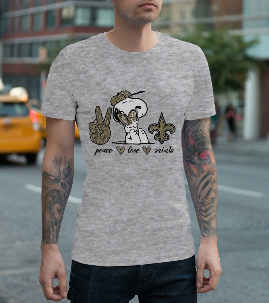 Peace Love Snoopy Fleur-de-lis Saints T-Shirt