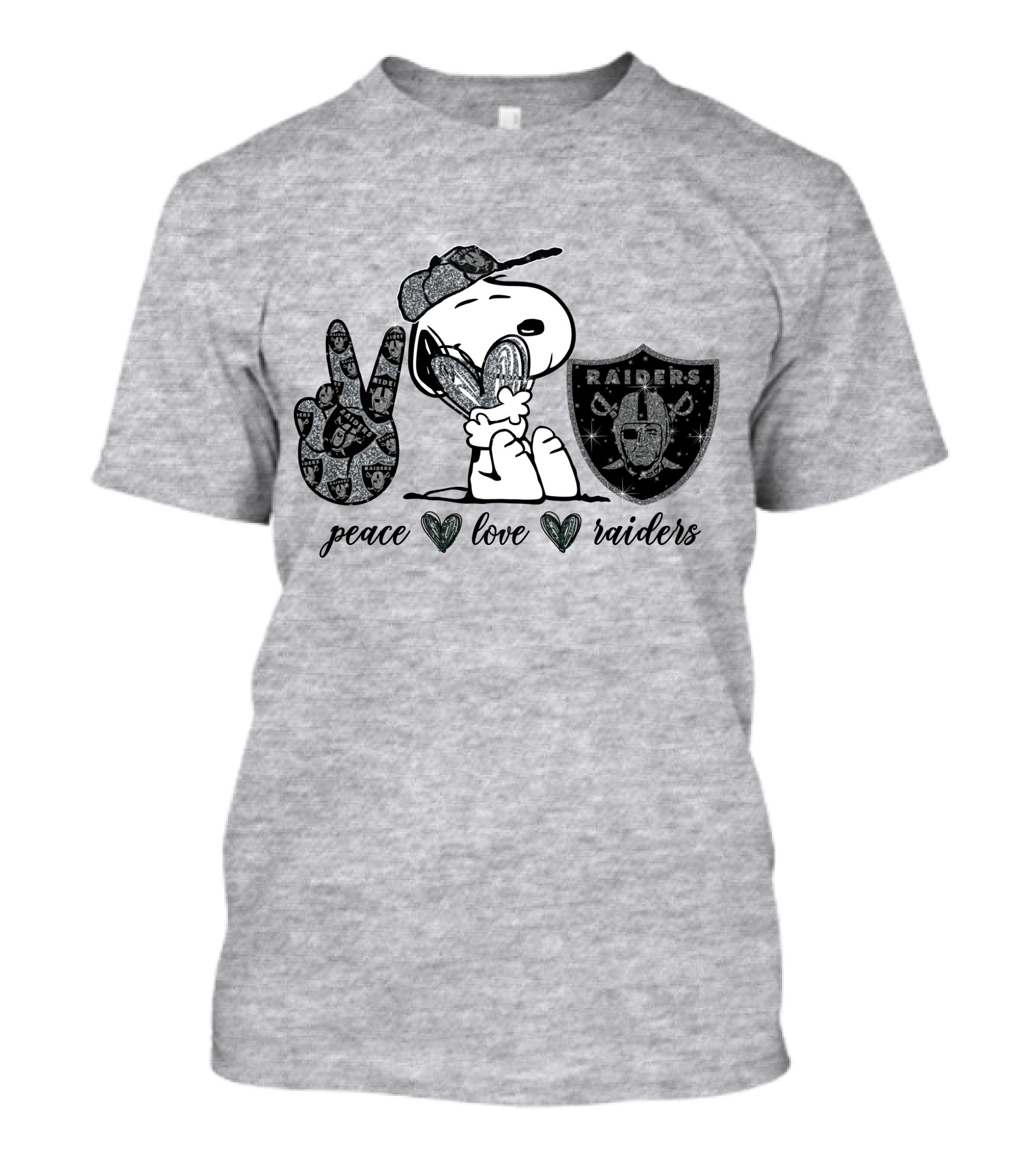 Peace Love Raiders Snoopy NFL Team T-Shirt