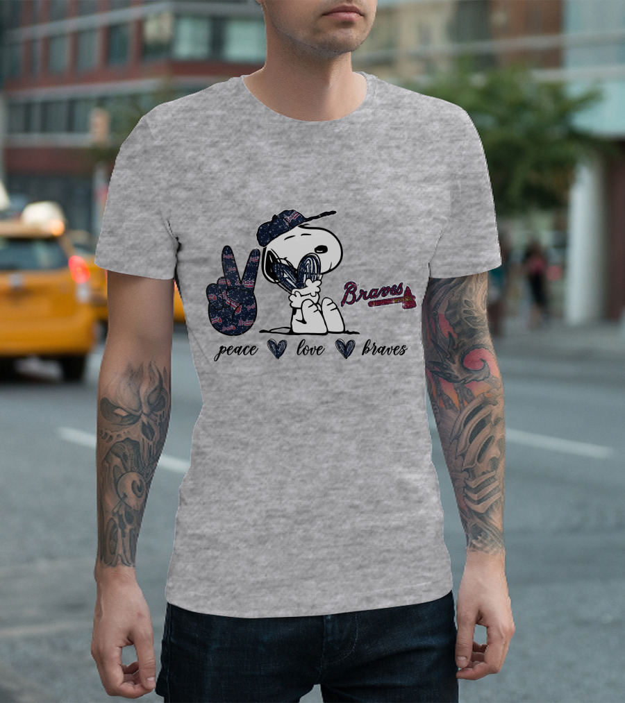 Peace Love Braves Snoopy Fan T-Shirt