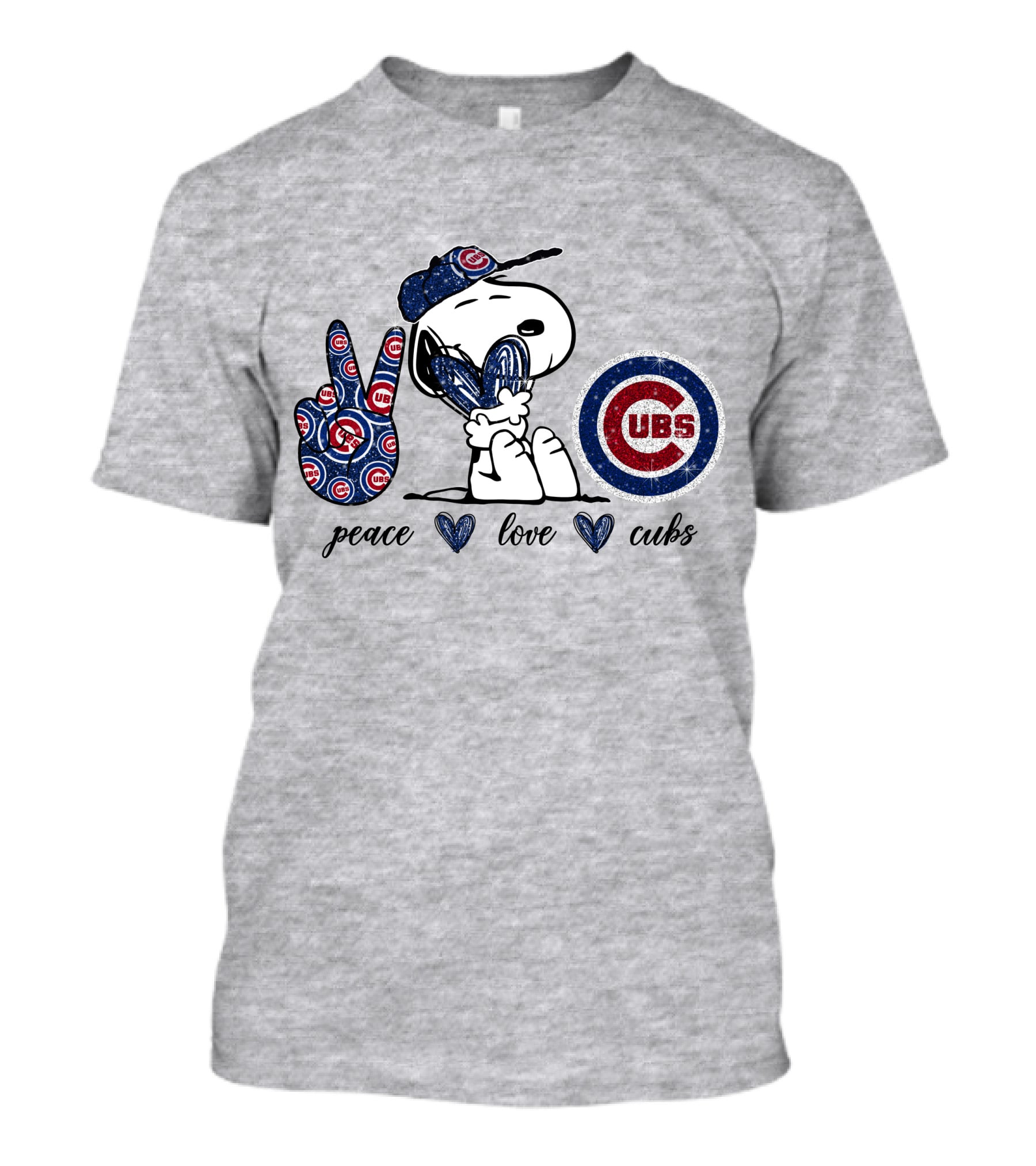 Peace Love Cubs Snoopy Chicago Cubs Fan T-Shirt