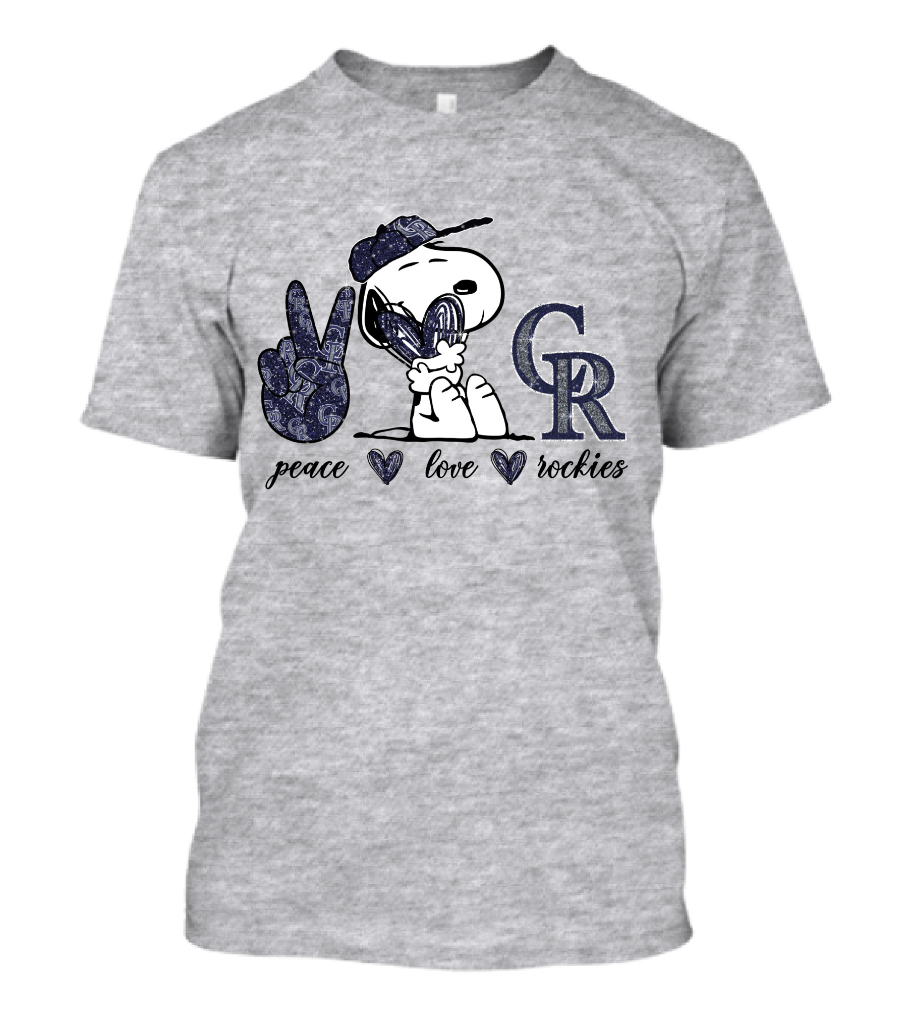 Peace Love Snoopy Colorado Rockies CR T-Shirt