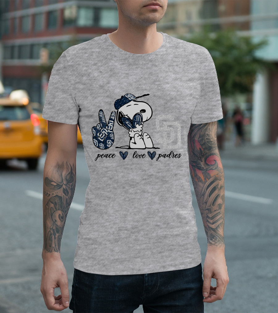 Peace Love San Diego Padres Snoopy SD T-Shirt