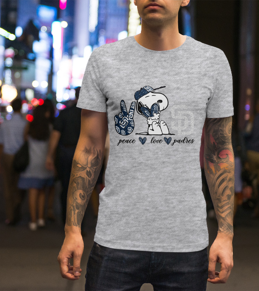 Peace Love San Diego Padres Snoopy SD T-Shirt