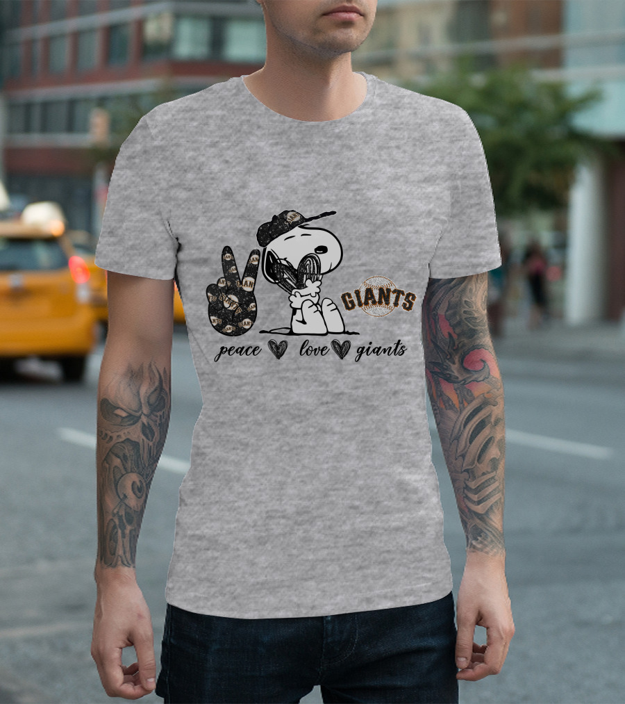 Peace Love San Francisco Giants Snoopy T-Shirt