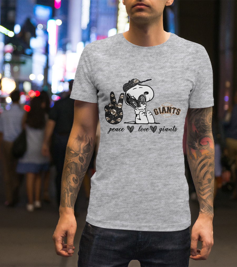 Peace Love San Francisco Giants Snoopy T-Shirt