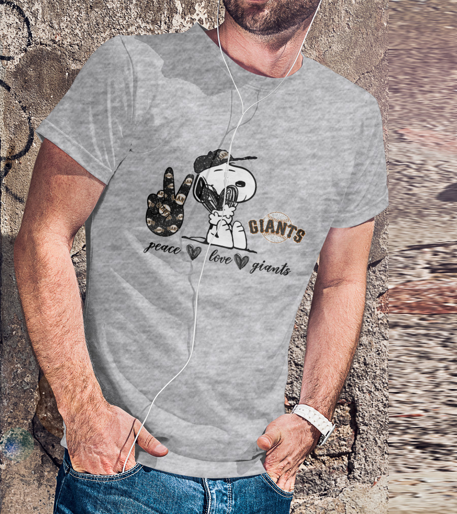 Peace Love San Francisco Giants Snoopy T-Shirt