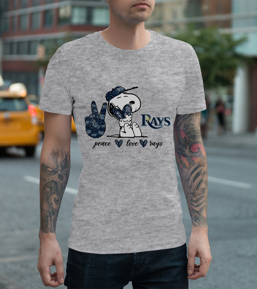 Snoopy Peace Love Tampa Bay Rays T-Shirt