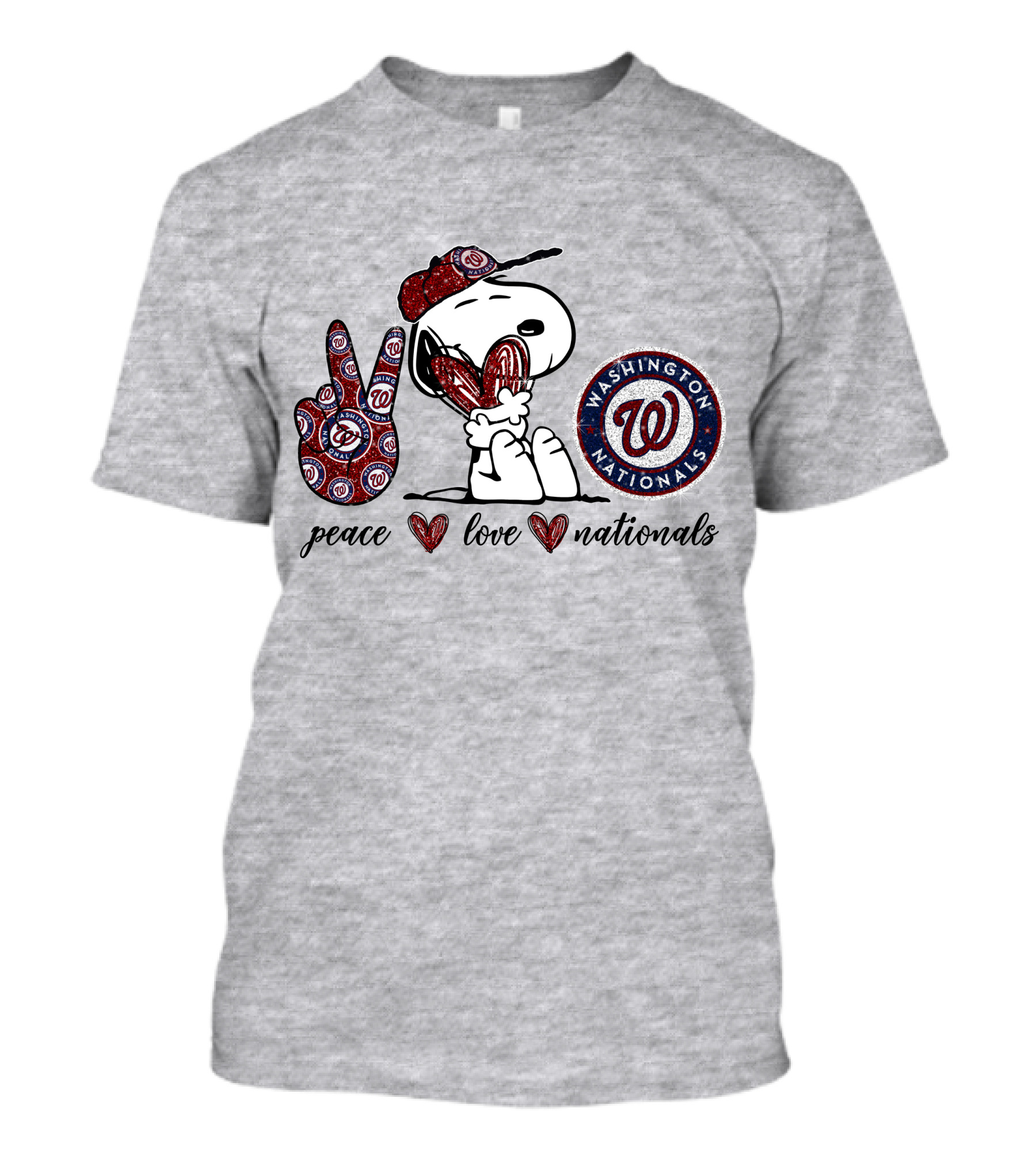 Peace Love Washington Nationals Snoopy MLB Fan T-Shirt