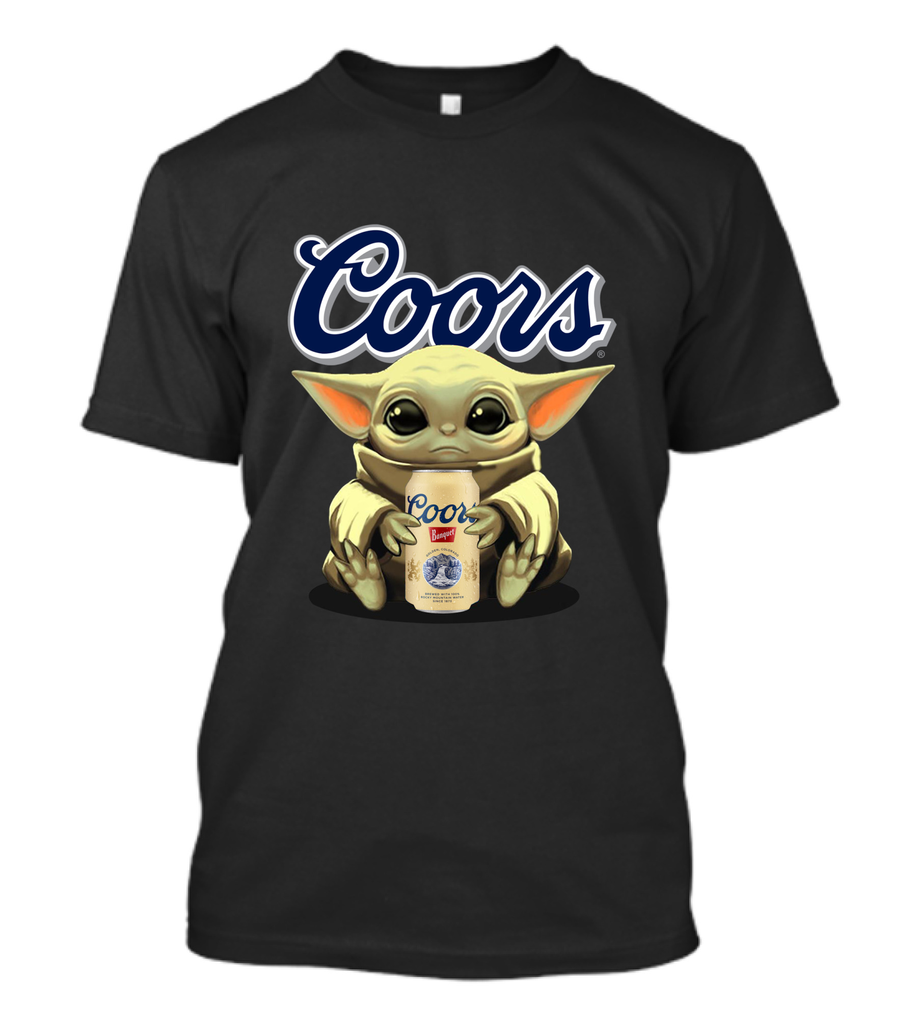 Coors Baby Yoda Holding Coors Banquet Beer Can T-Shirt