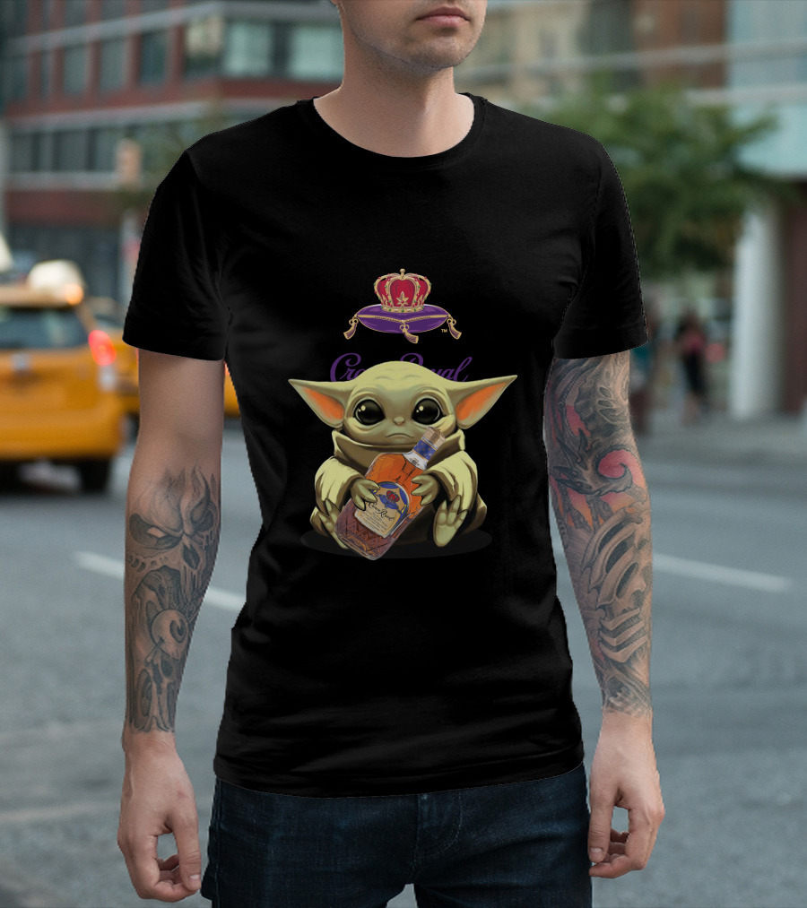 Yoda Holding Crown Royal Bottle T-Shirt