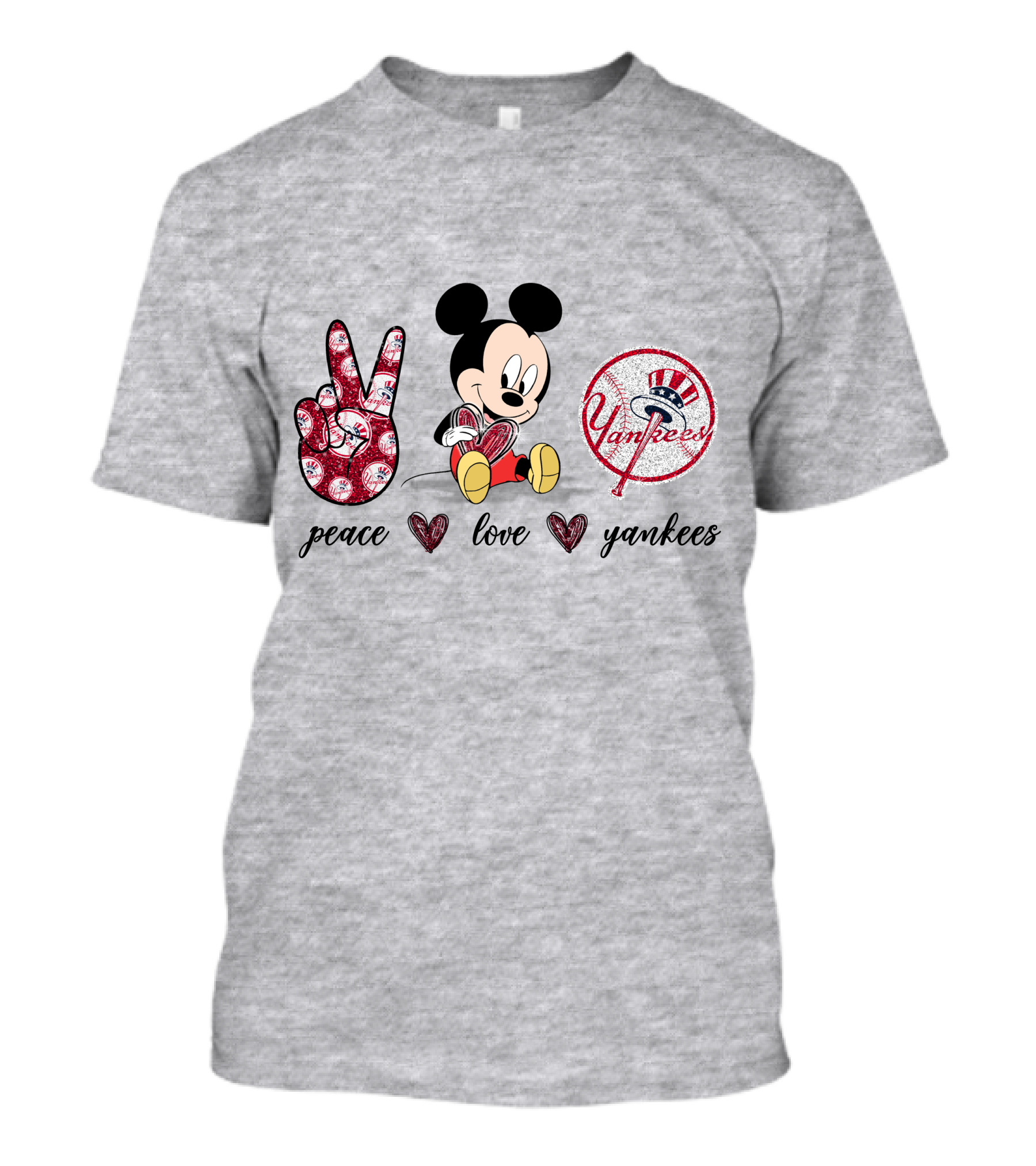 Peace Love Yankees Mickey Mouse T-Shirt