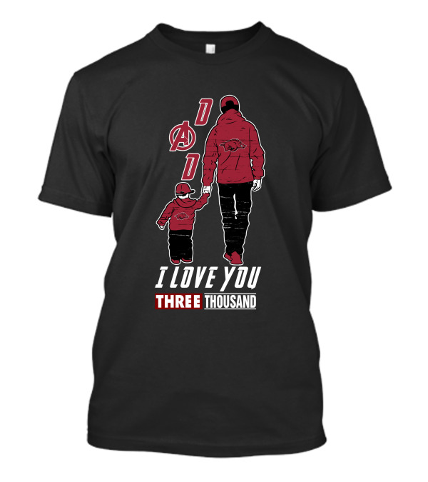 Arkansas Razorbacks Dad I Love You Three Thousand T-Shirt