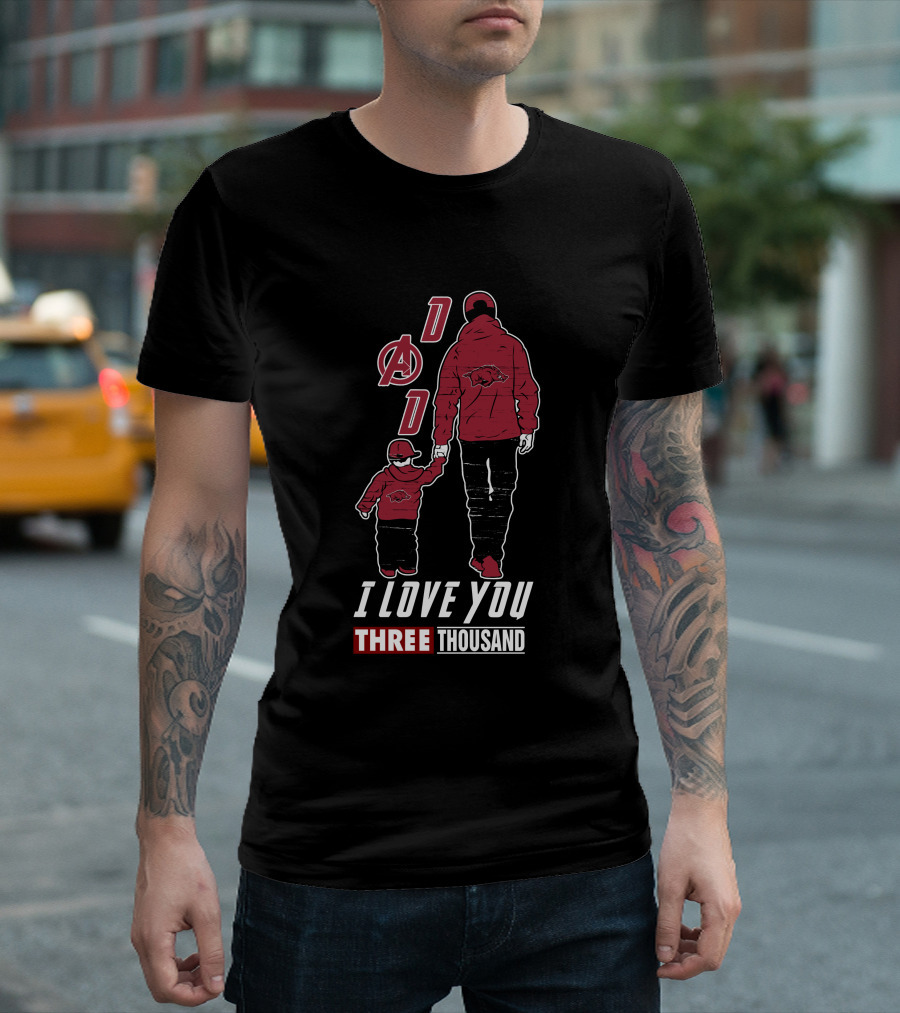 Arkansas Razorbacks Dad I Love You Three Thousand T-Shirt