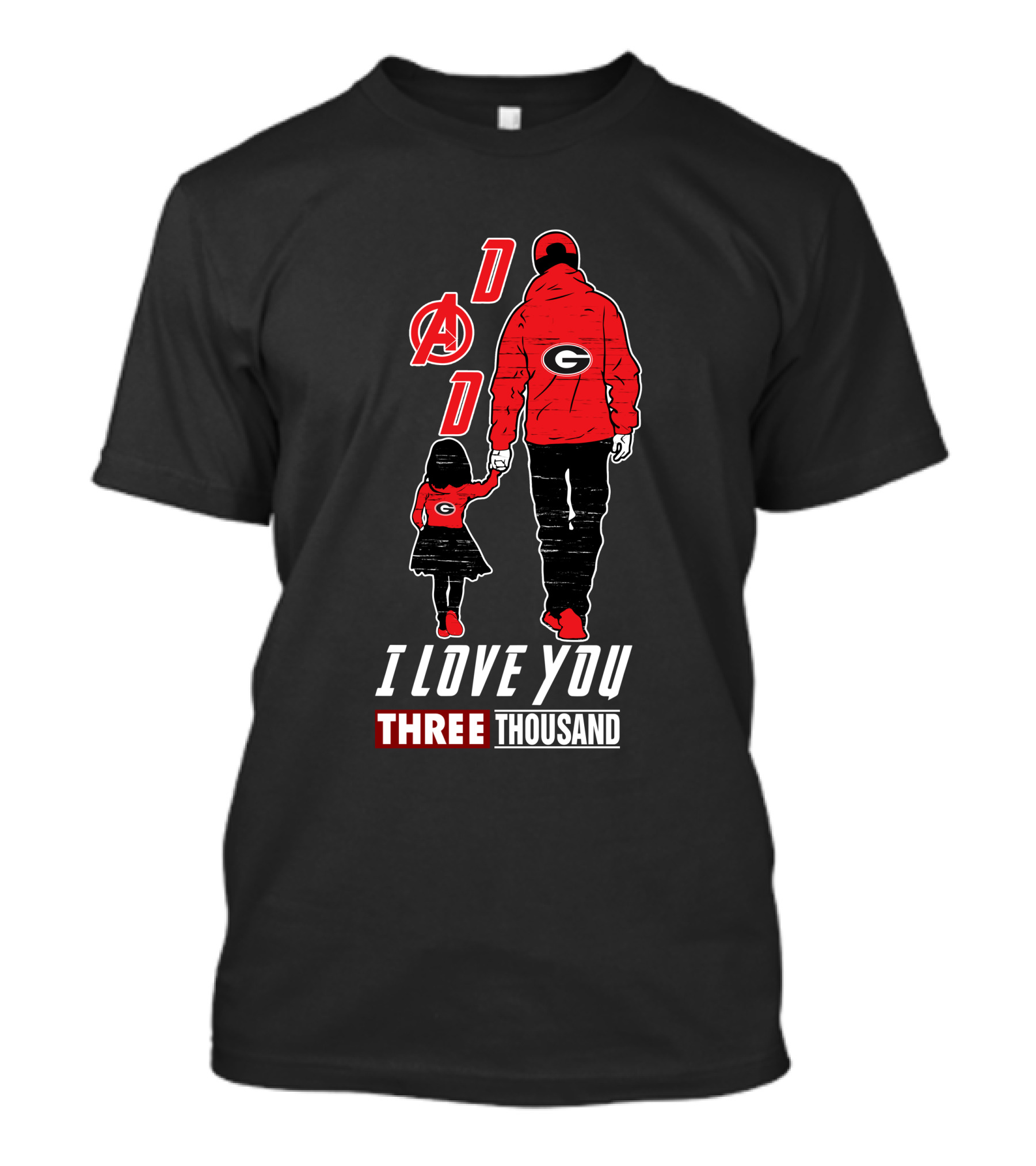Avengers Dad Georgia Bulldogs I Love You Three Thousand T-Shirt