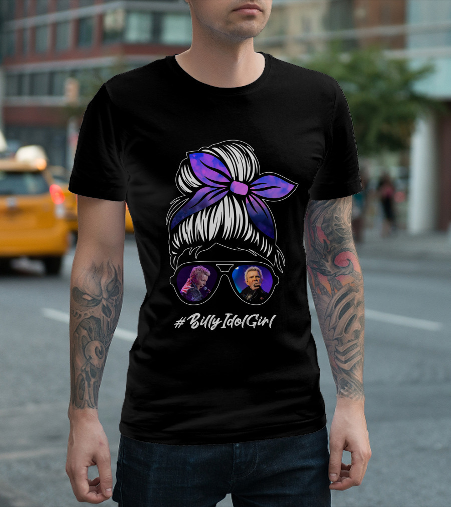 BillyIdolGirl Rockstar Shades Hair Bow T-Shirt