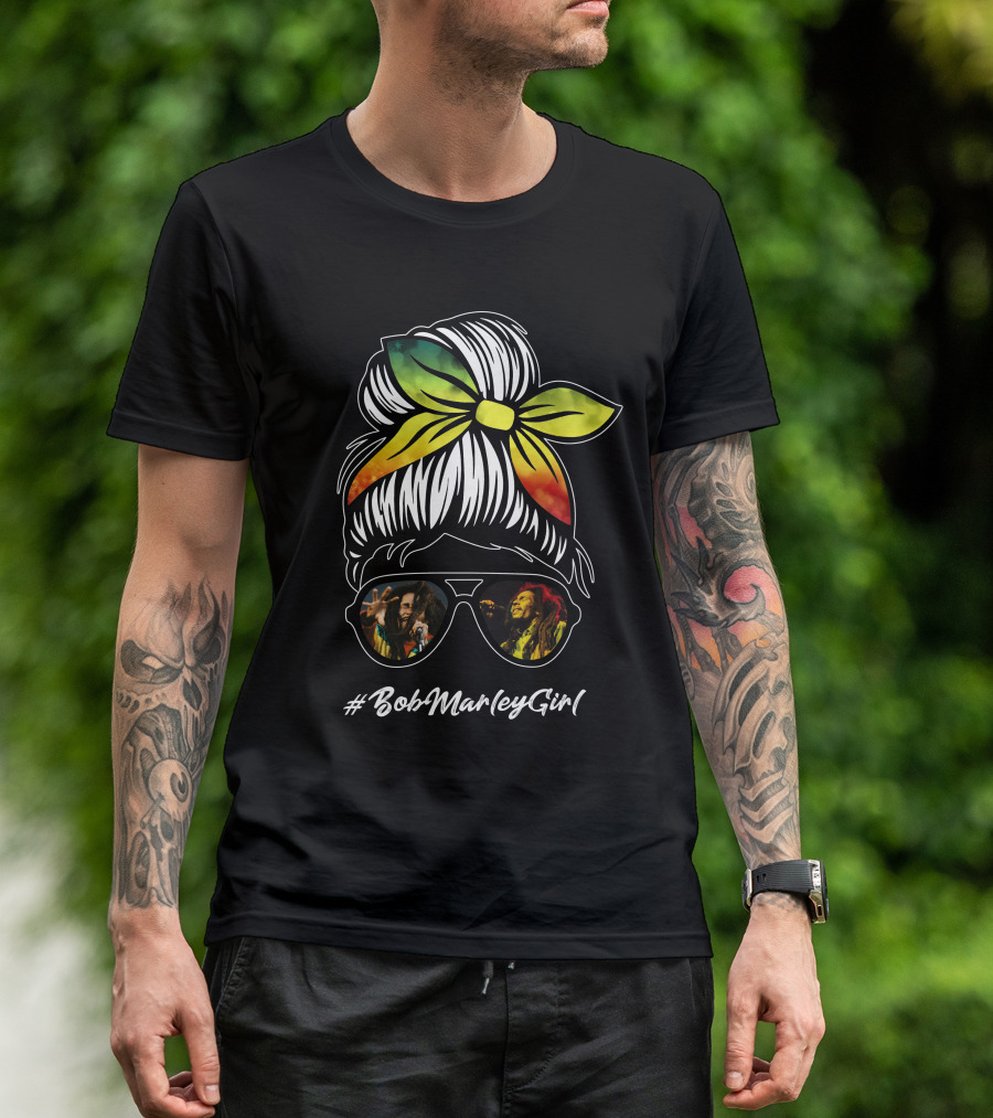 BobMarleyGirl Rasta Shades And Bandana T-Shirt
