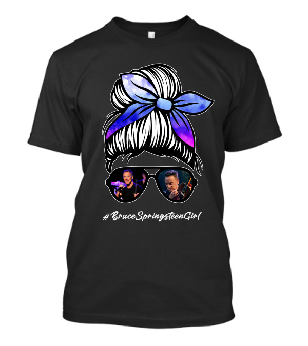 BruceSpringsteenGirl Enthusiast Style Sunglasses And Bow T-Shirt
