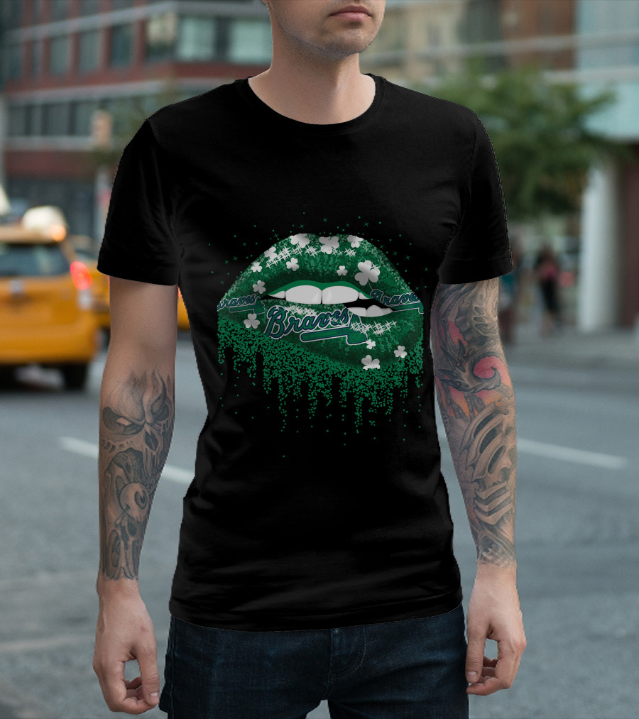 Braves Shamrock Lips Dripping Clovers T-Shirt