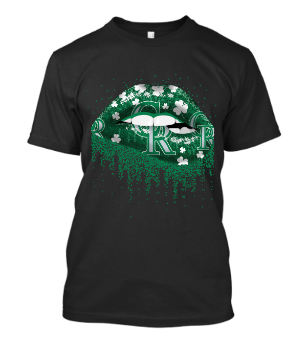Colorado Rockies Shamrock Clover Lips T-Shirt