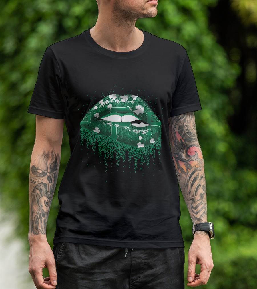 Pittsburgh Pirates Shamrock Glitter Lips St. Patrick's Day T-Shirt