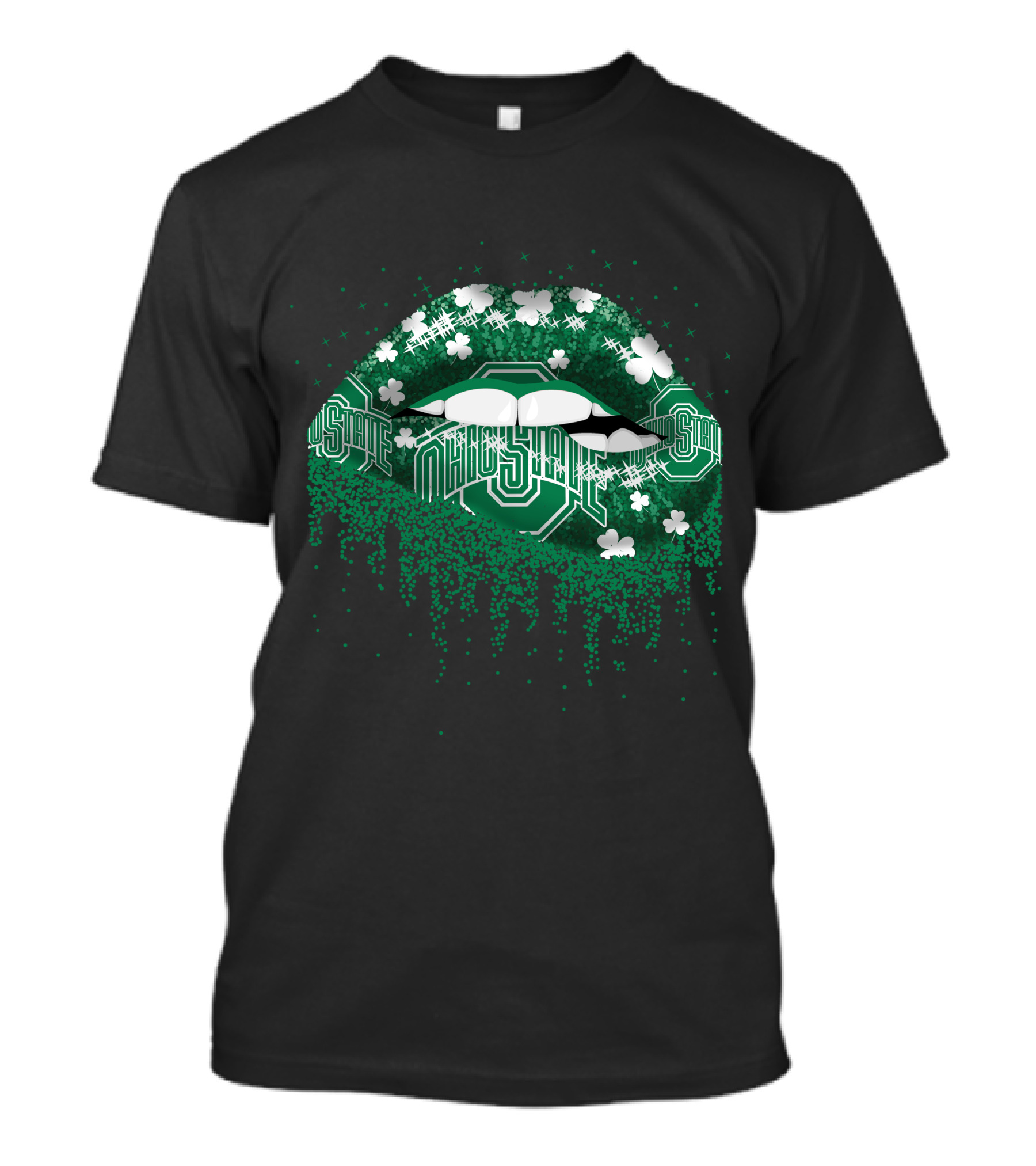 Ohio State Buckeyes Lips Shamrock Lucky Green T-Shirt