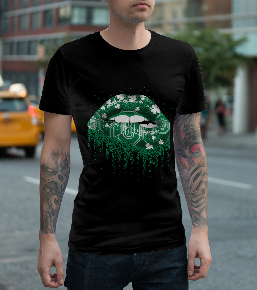 Ohio State Buckeyes Lips Shamrock Lucky Green T-Shirt
