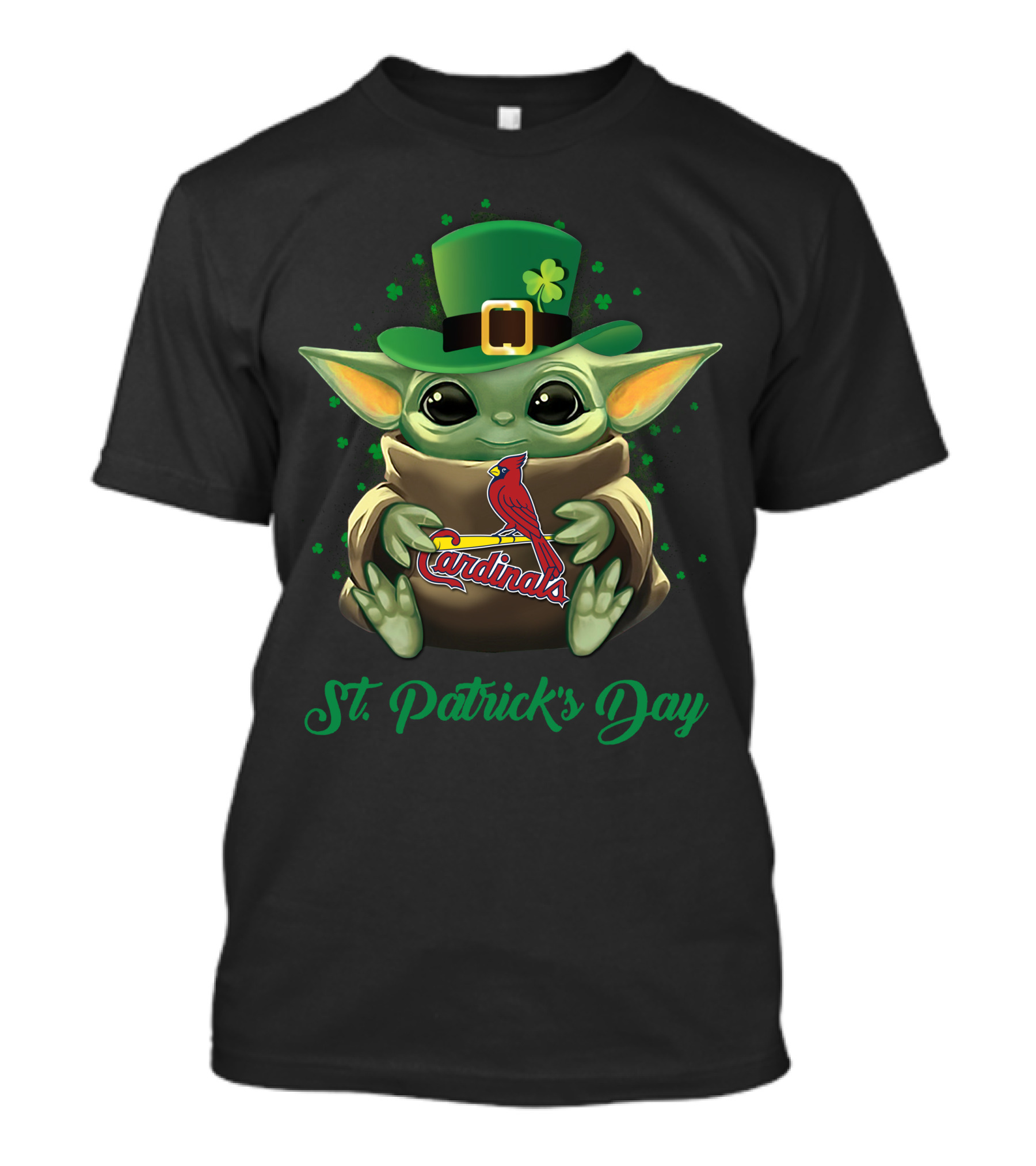 St Louis Cardinals Baby Yoda St. Patrick's Day T-Shirt