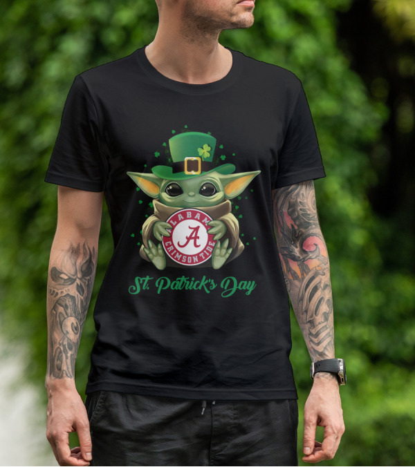 St. Patrick's Day Alabama Crimson Tide Baby Yoda T-Shirt